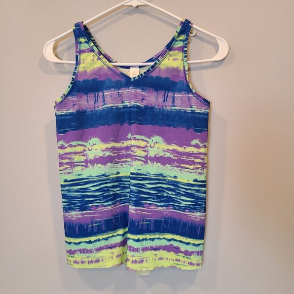 Ivivva Lululemon Tank Top Girls 10 Purple Green Tie Dye - Picture 8 of 8